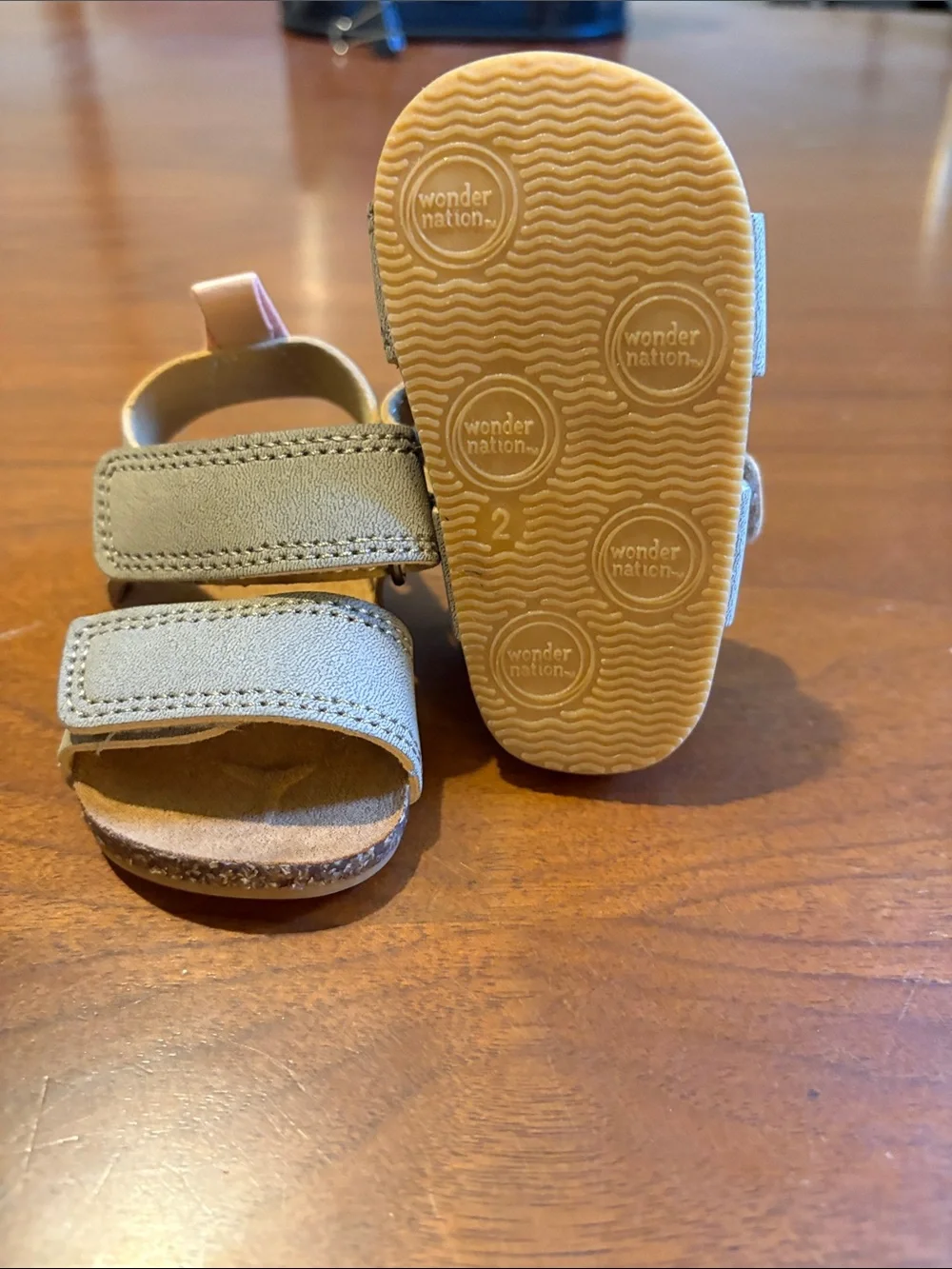 wonder nation Light Tan Double-Strap Kids Sandals